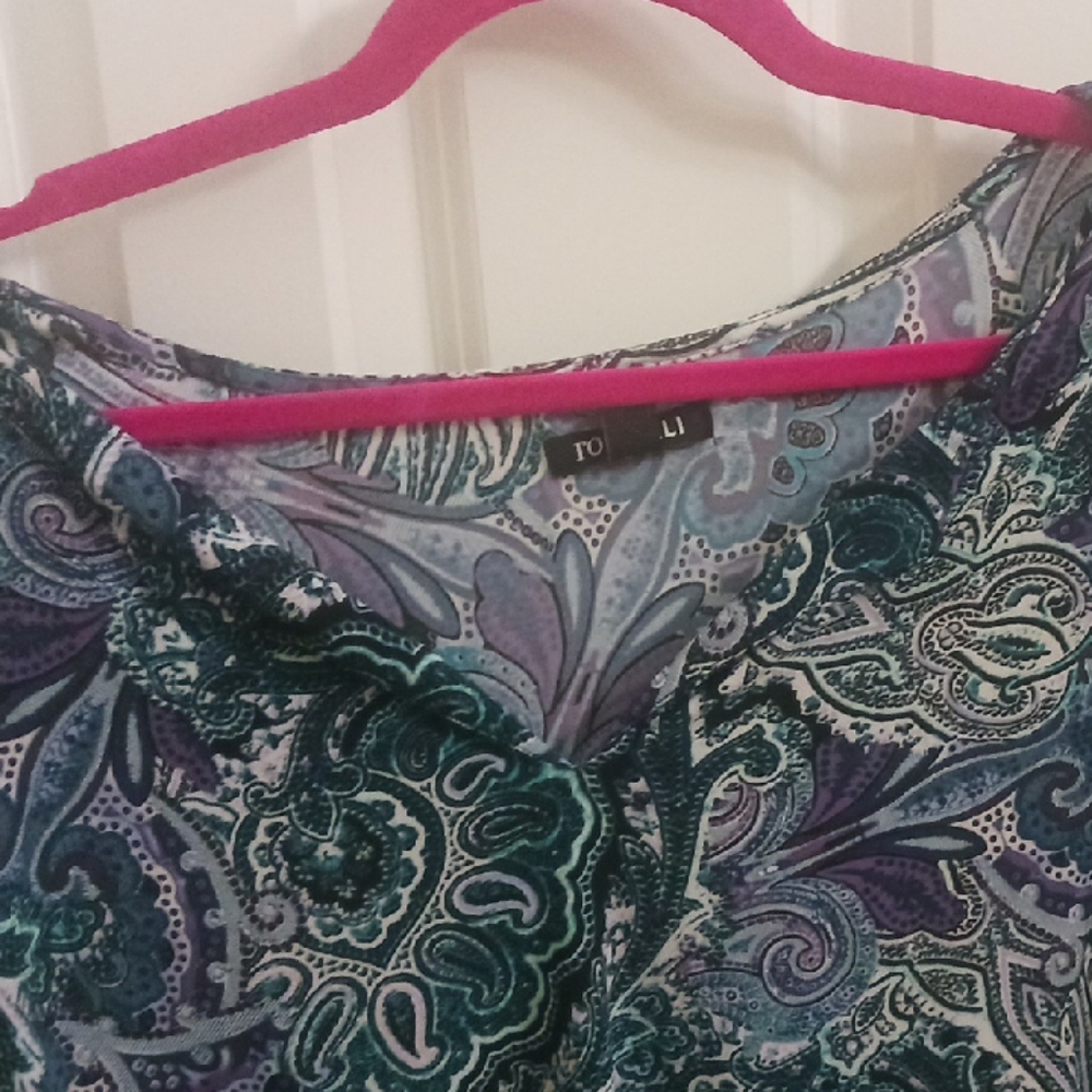 Roz & Ali Blue Green Paisley Tunic - Picture 7 of 8